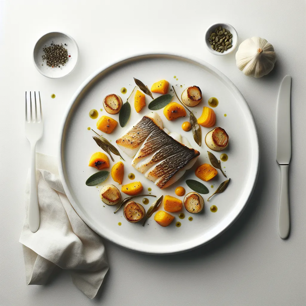 Autumnal Grilled Turbot with Pumpkin and Sage Gnocchi