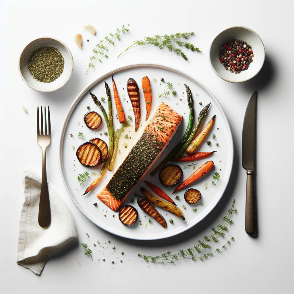 Autumnal Herb-Crusted Salmon with Roasted Root Vegetables