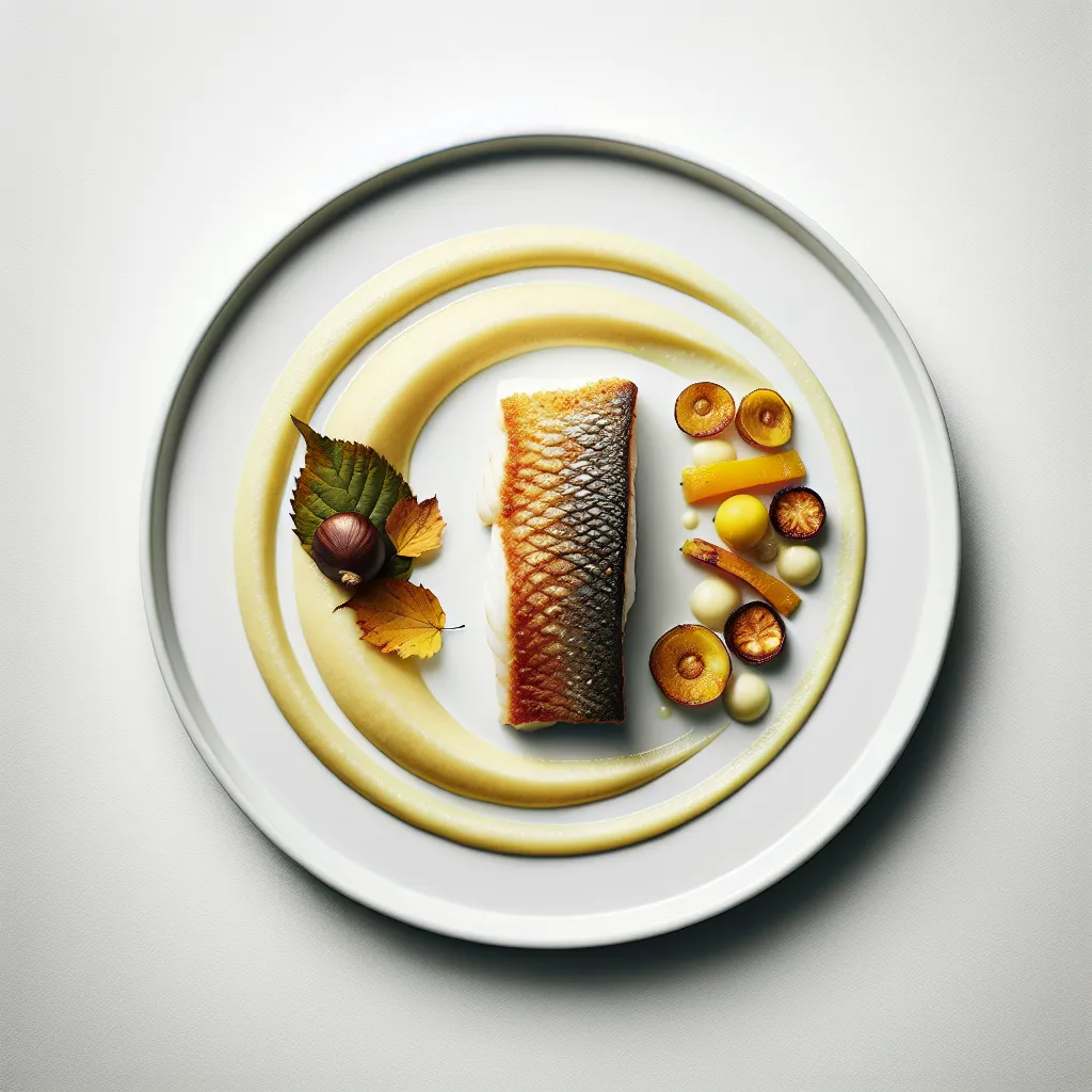 Autumnal Sea Bass with Chestnut and Parsnip Puree