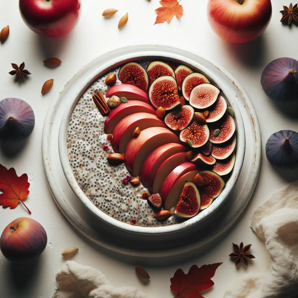 Autumnal Spiced Apple and Fig Chia Pudding