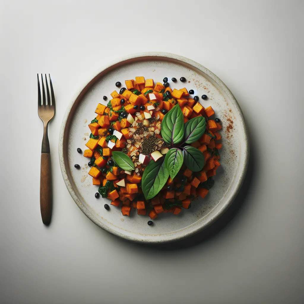 Autumnal Spiced Sweet Potato and Apple Breakfast Hash