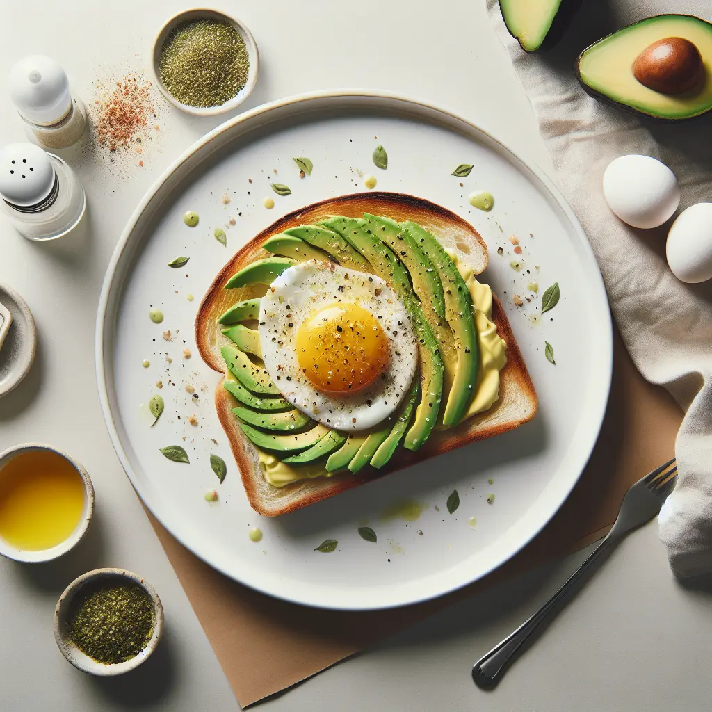 Hearty Avocado and Egg Toast with Fresh Fruit