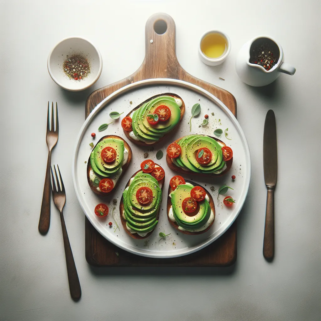 Avocado and Tomato Breakfast Bruschetta
