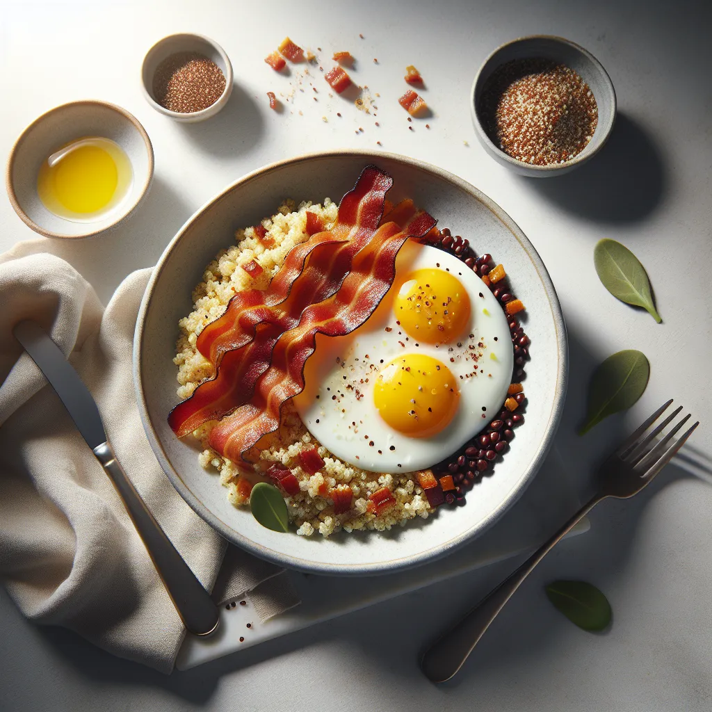 Gourmet Bacon and Egg Quinoa Bowl