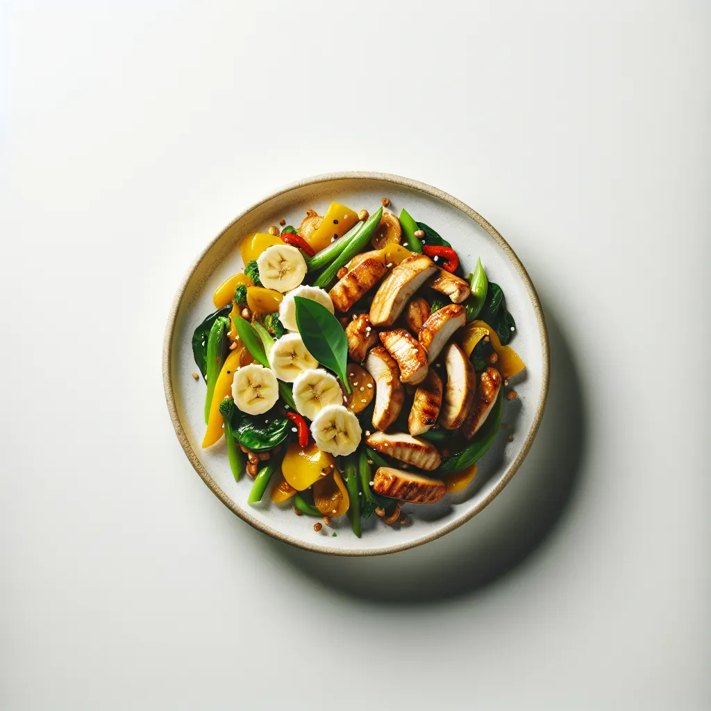 Banana and Chicken Stir-Fry with Vegetables