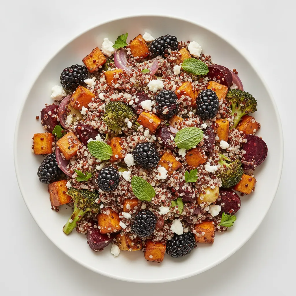 Blackberry Quinoa Salad with Roasted Vegetables