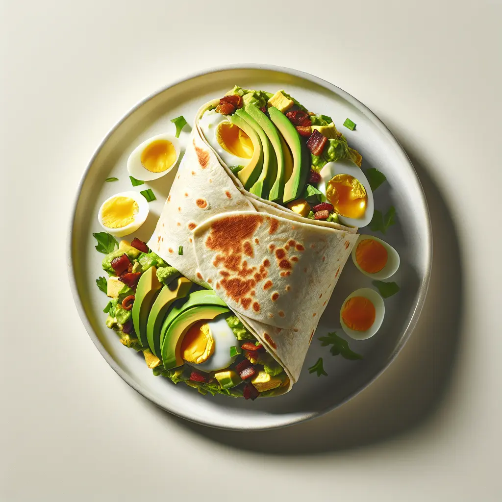 Hearty Breakfast Burrito with Avocado and Eggs