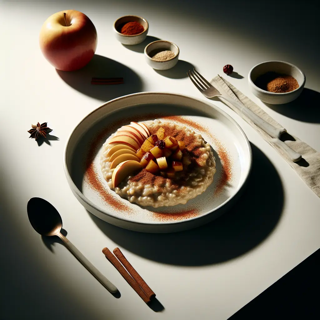 Autumn Breakfast Porridge with Spiced Apple Compote