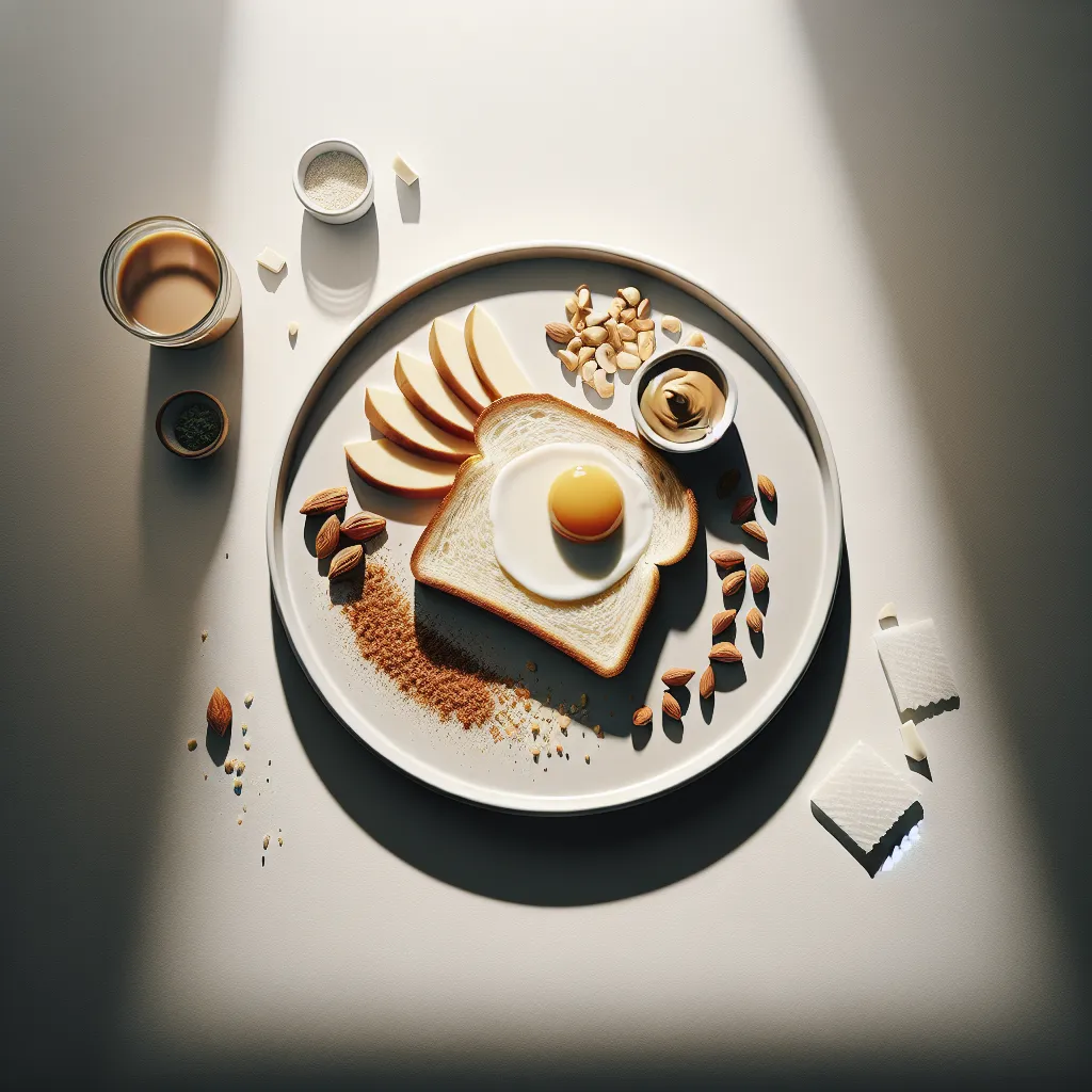 Breakfast with White Bread and Nut Butter