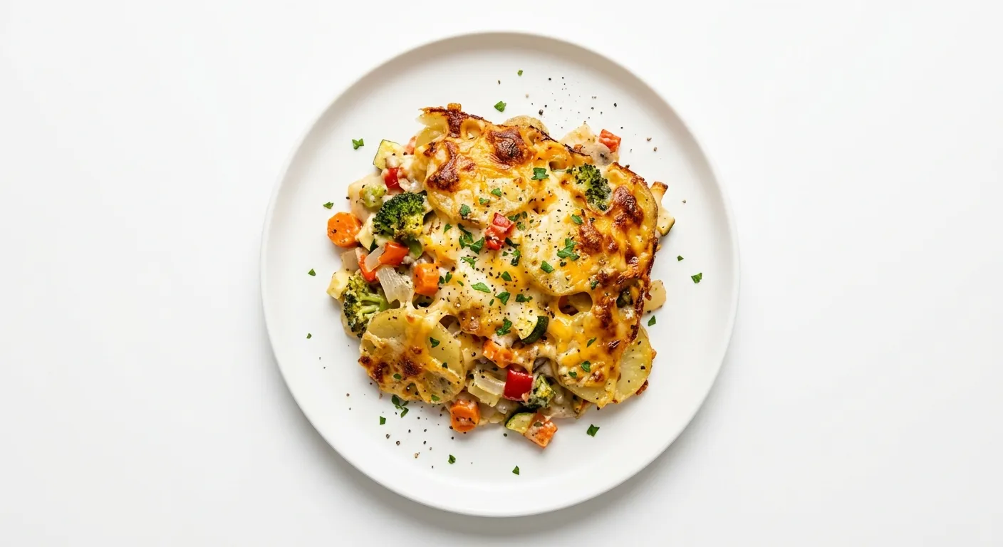 Potato and Bechamel Bake with Spinach