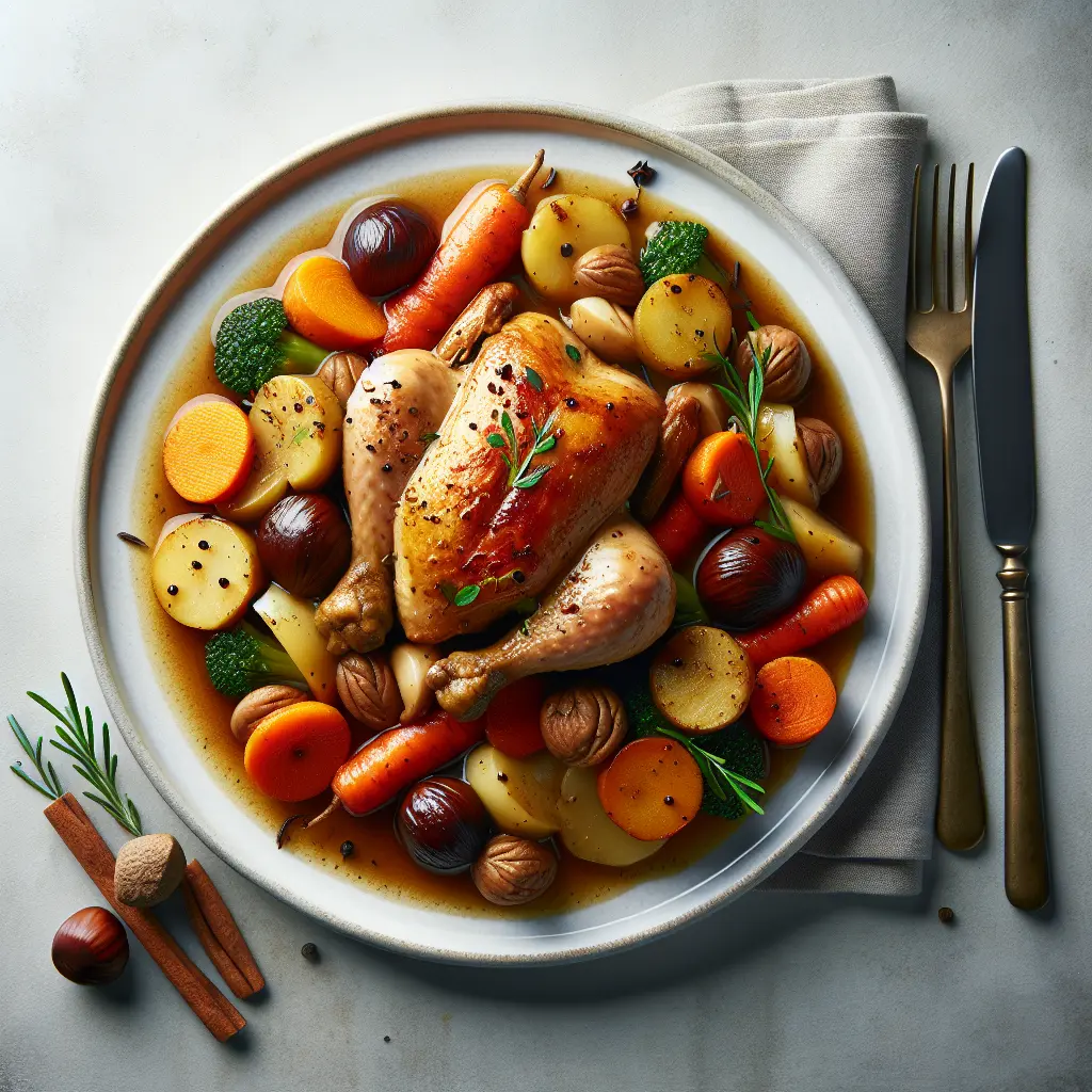Autumn Chicken and Chestnut Stew with Root Vegetables