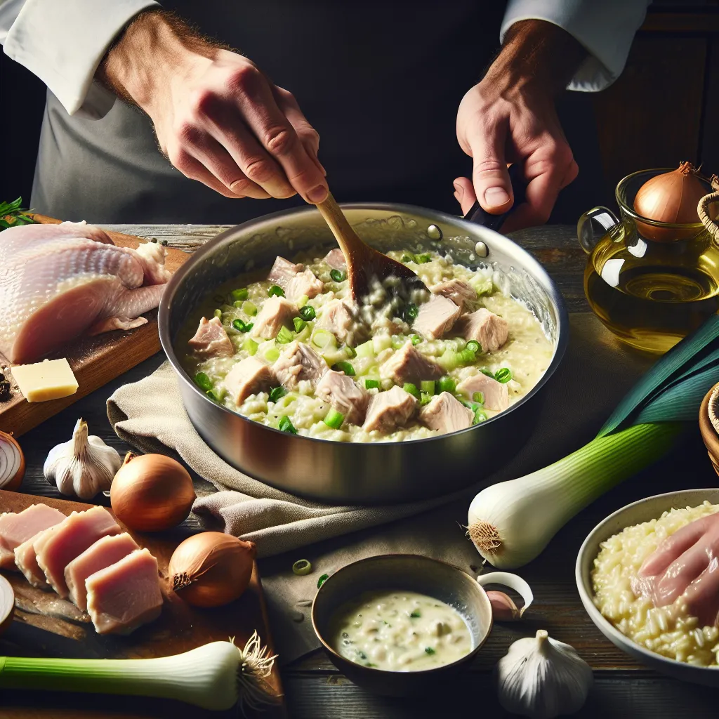 Autumn Chicken and Leek Risotto