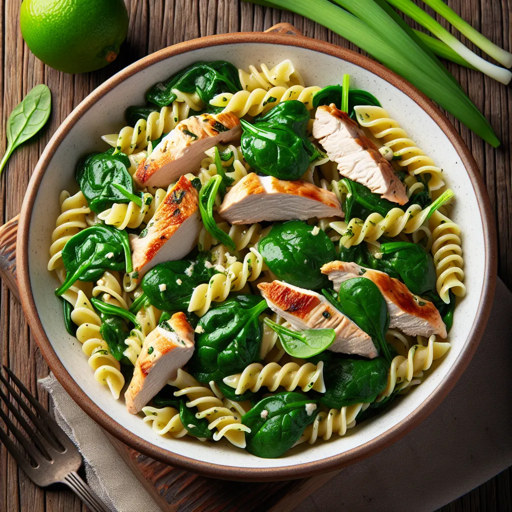 Autumn Chicken and Spinach Pasta