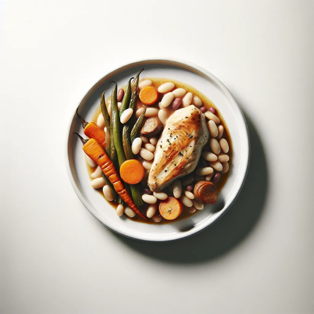 Chicken and White Bean Stew with Roasted Root Vegetables