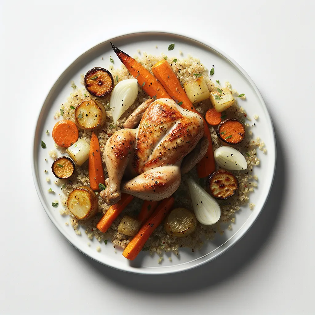Chicken with Roasted Root Vegetables and Quinoa