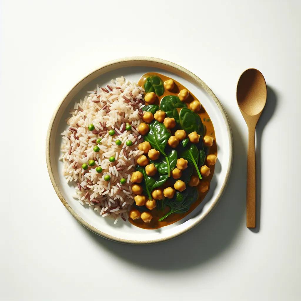 Chickpea and Spinach Curry with Brown Rice