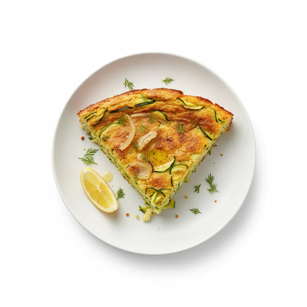 Courgette, Onion and Chickpea Flour Bake