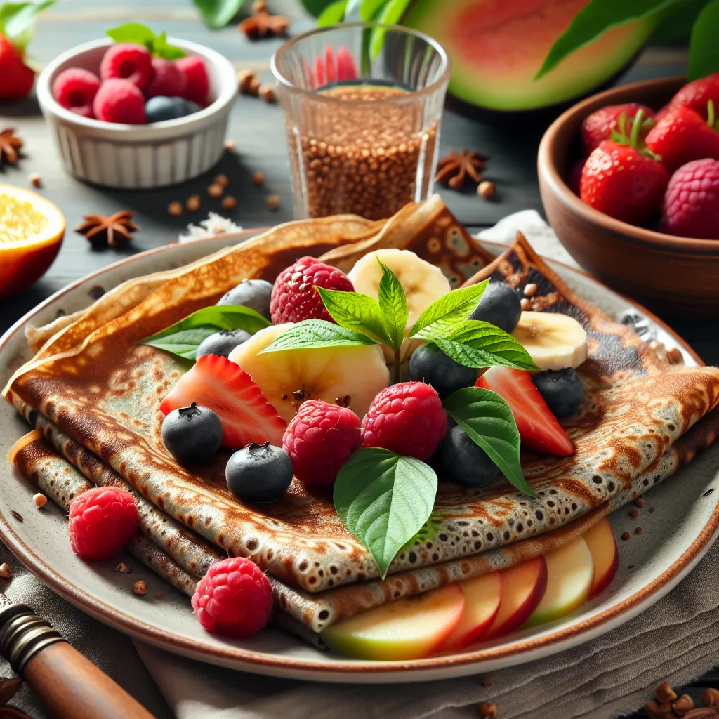 Crêpes au sarrasin avec fruits frais