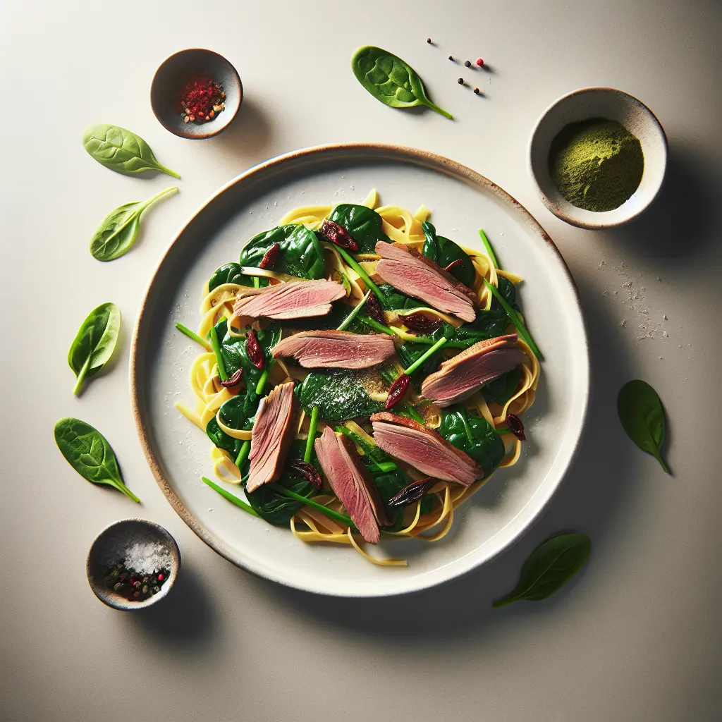 Duck and Spinach Pasta