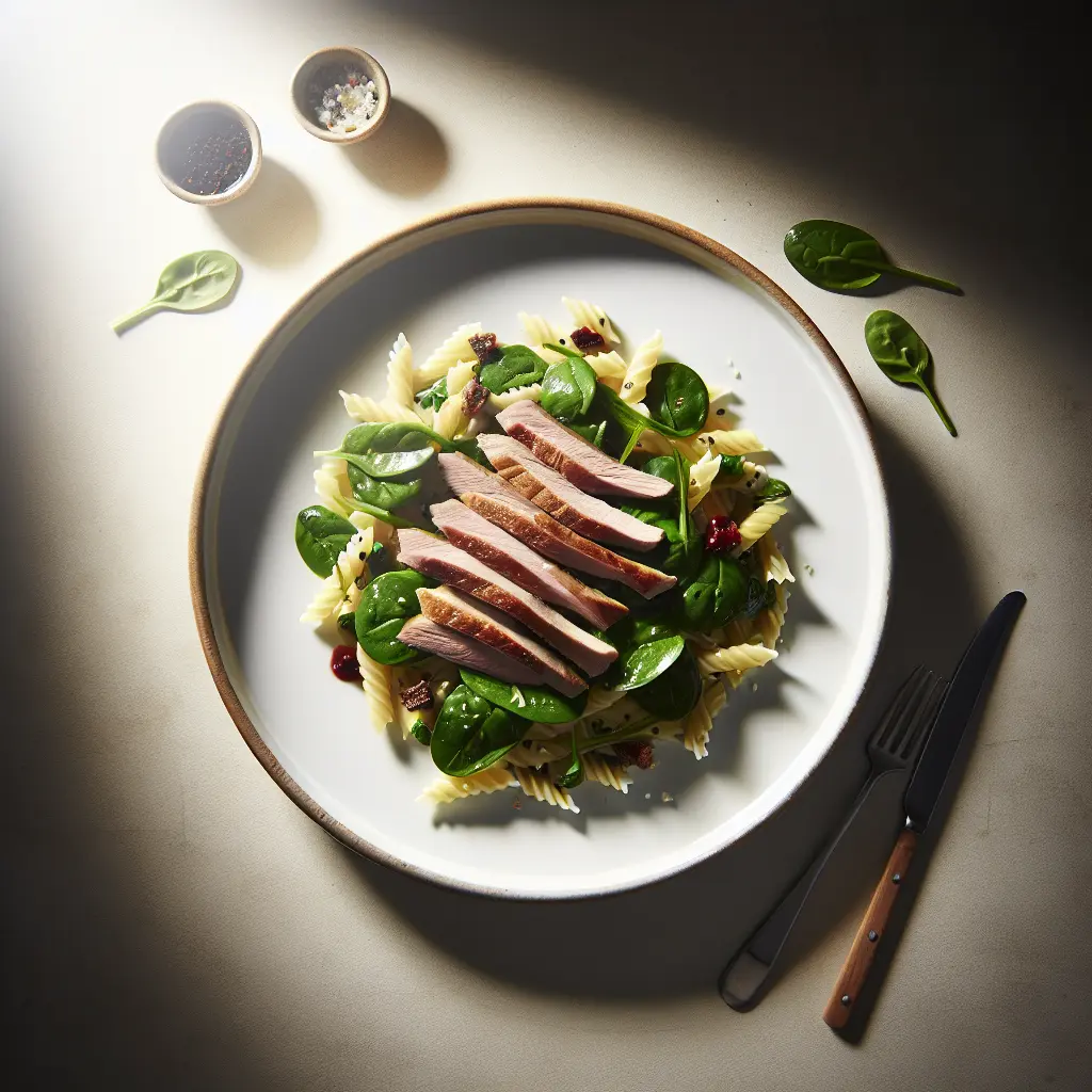 Duck and Spinach Pasta Salad