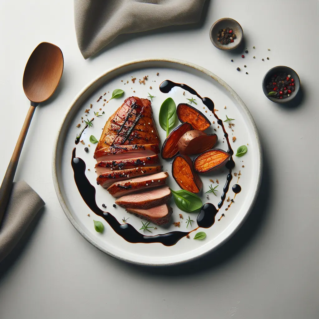 Duck Breast with Balsamic Glaze and Roasted Sweet Potatoes
