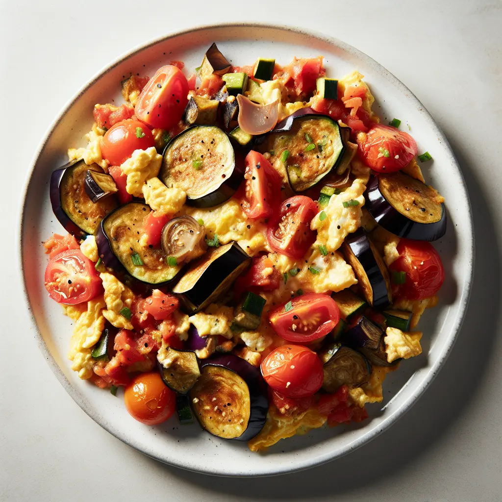 Eggplant and Tomato Breakfast Scramble
