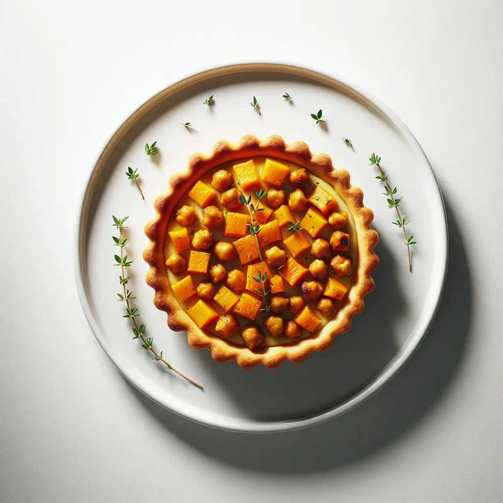Elegant Roasted Butternut Squash and Chickpea Tart with Thyme
