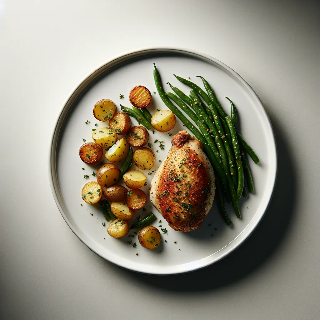 French Herb-Crusted Chicken with Roasted Potatoes and Green Beans