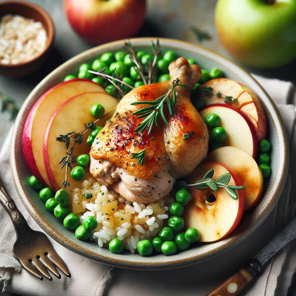 French Provençal Chicken with Tinned Peas and Apple Rice Cups