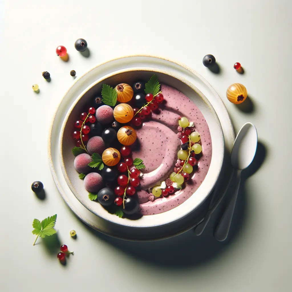 Gooseberry and Blackcurrant Breakfast Smoothie Bowl