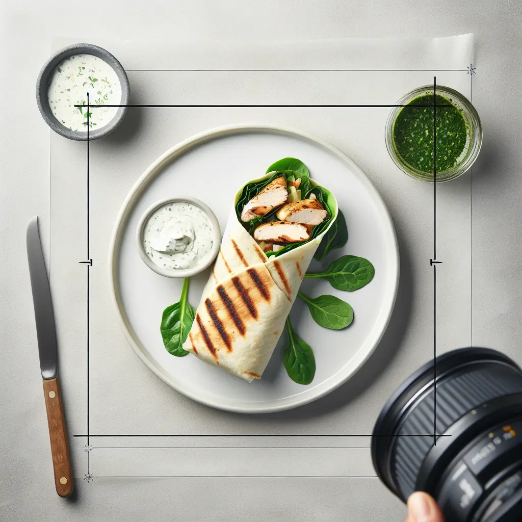 Grilled Chicken and Swiss Chard Wraps with Herb Yogurt Dressing