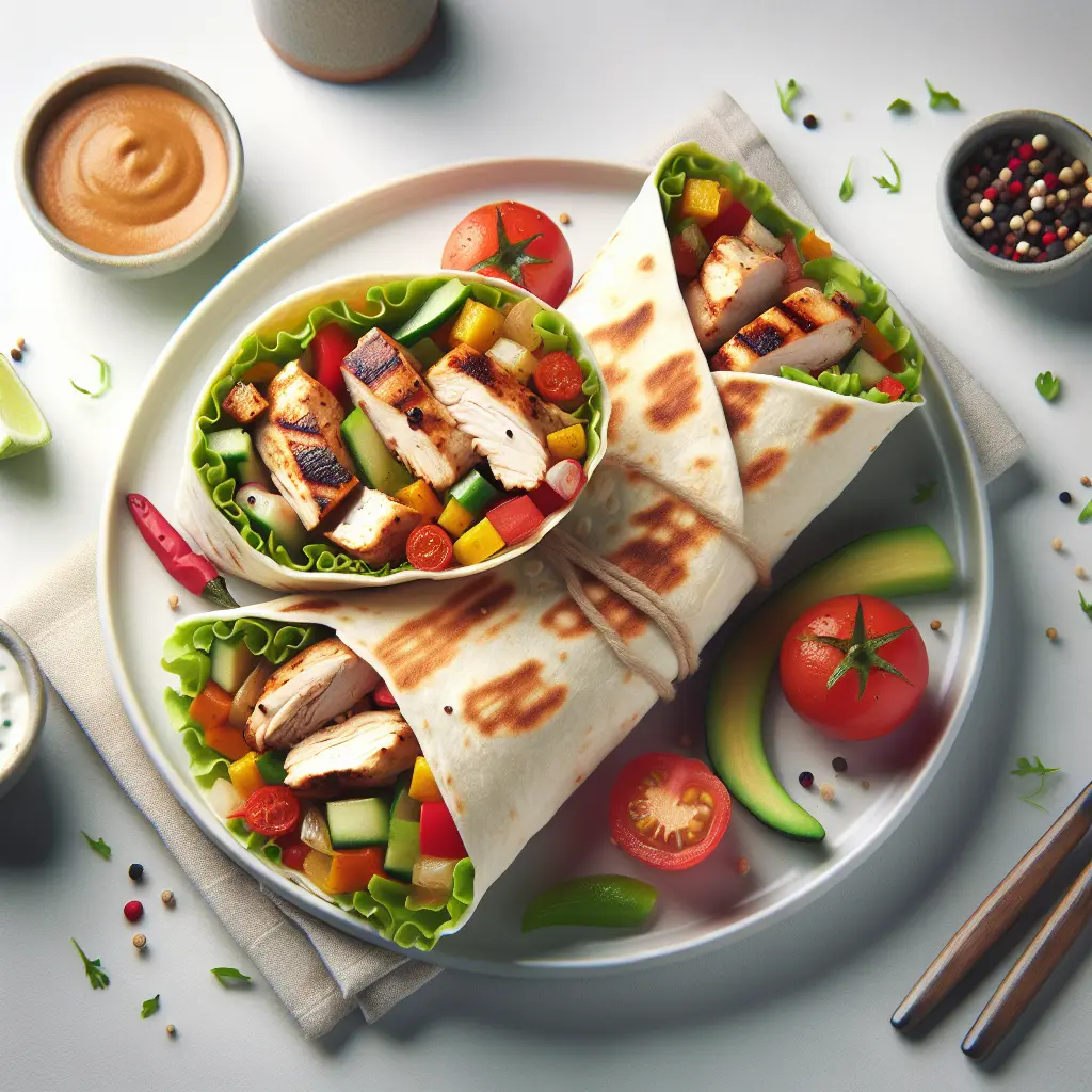 Grilled Chicken and Autumn Vegetable Wrap