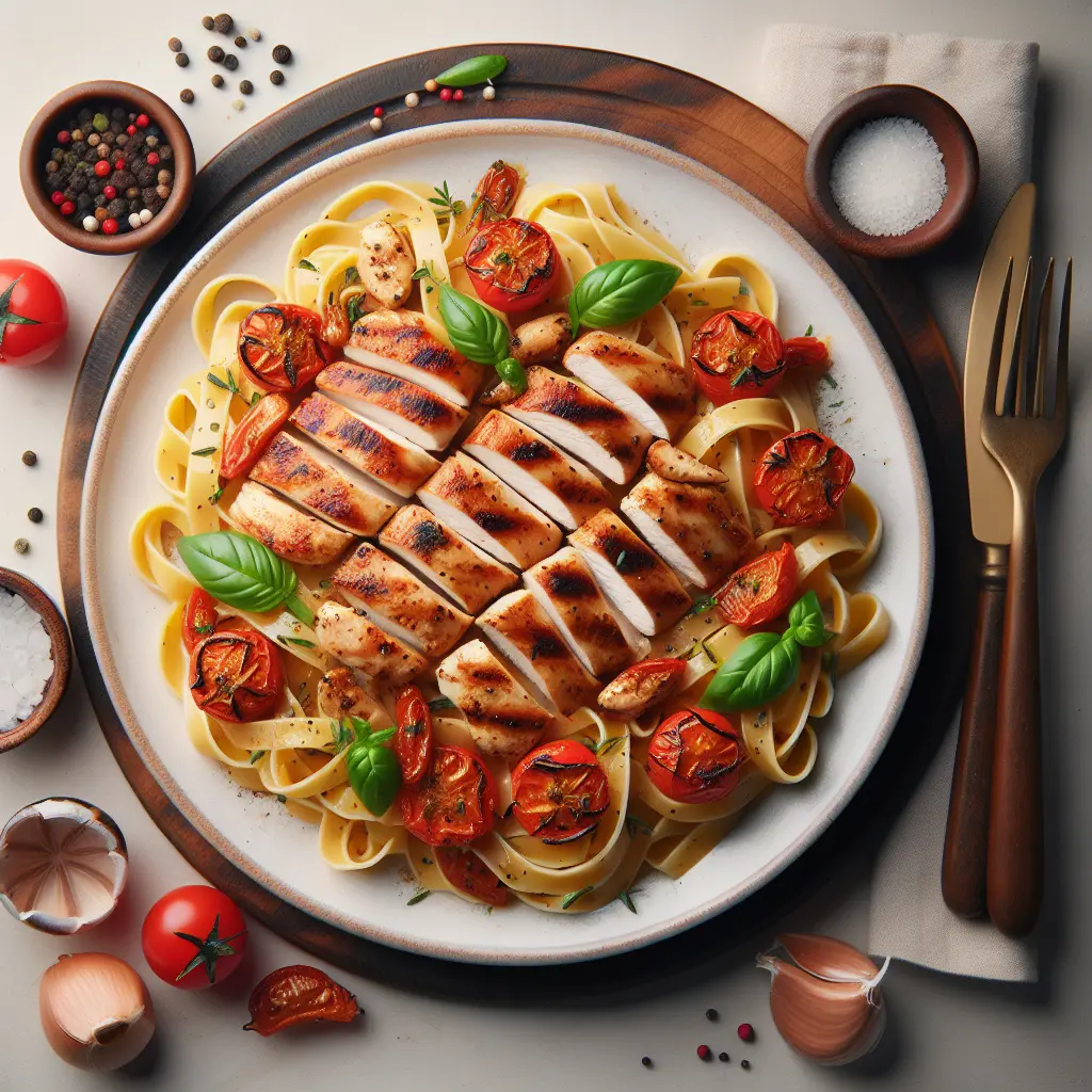 Grilled Chicken Pasta with Tomato Basil Sauce