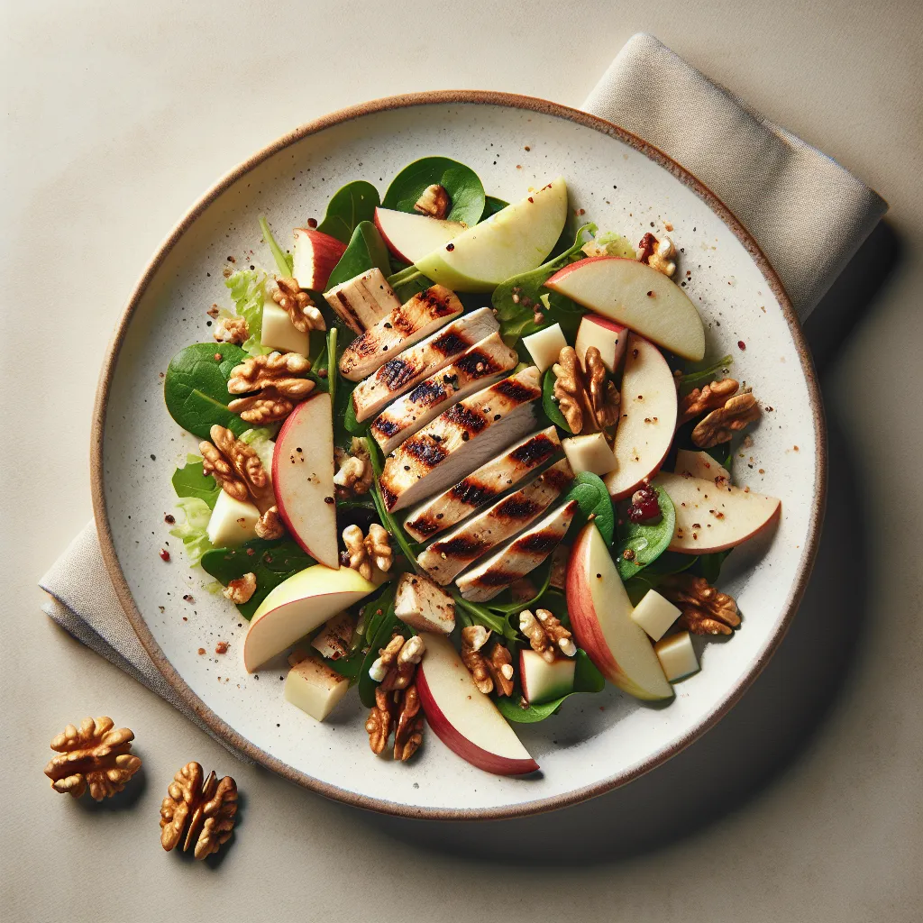 Grilled Chicken Salad with Apple and Walnuts