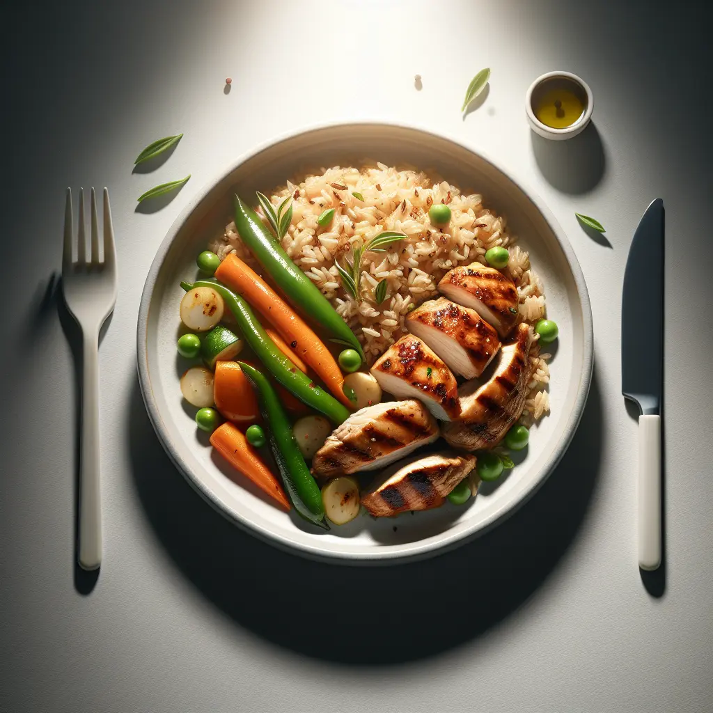 Grilled Chicken with Brown Rice and Mixed Vegetables