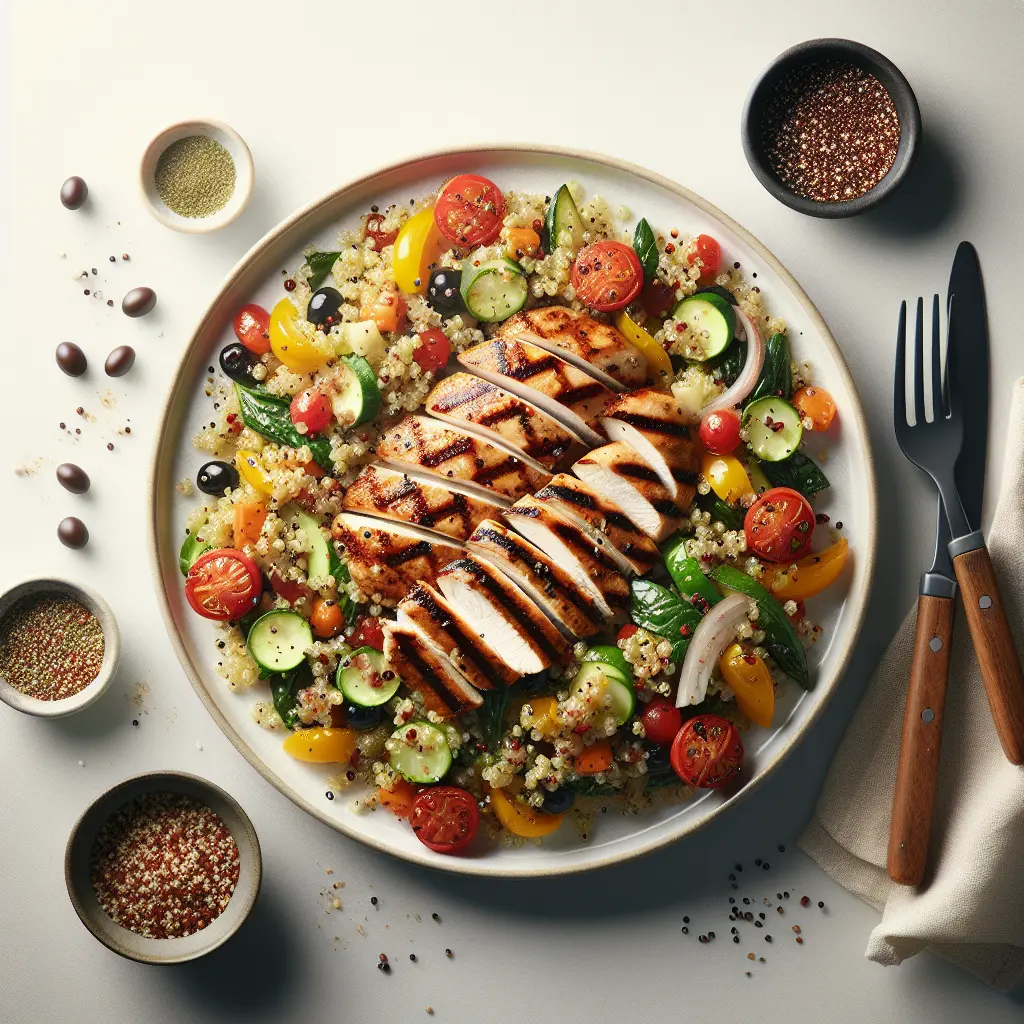 Grilled Chicken with Mediterranean Quinoa Salad