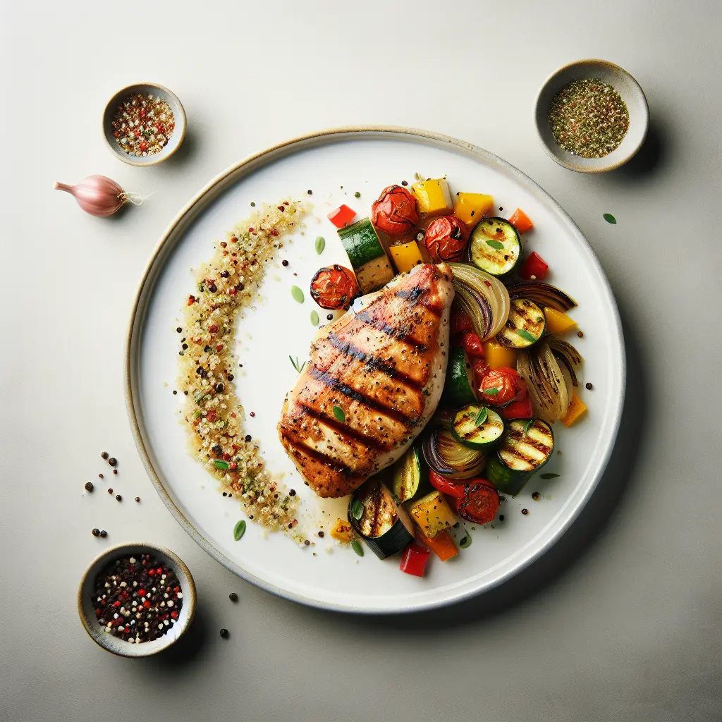 Grilled Chicken with Ratatouille and Quinoa
