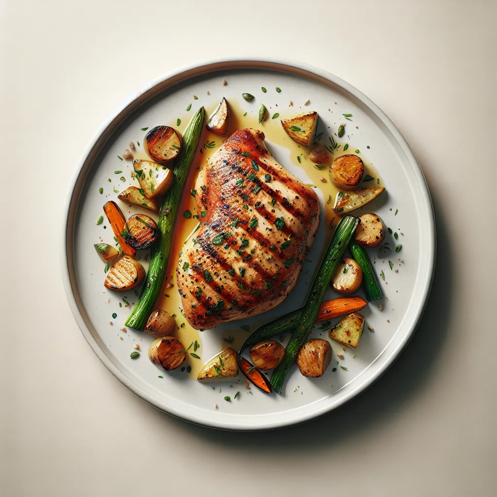 Grilled Herb-Crusted Chicken with Roasted Root Vegetables