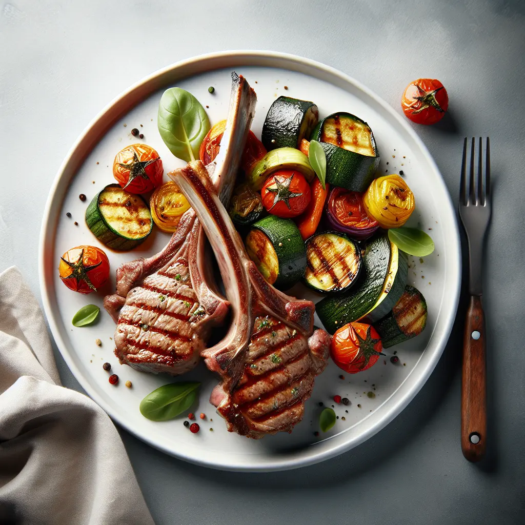 Grilled Lamb Chops with Ratatouille