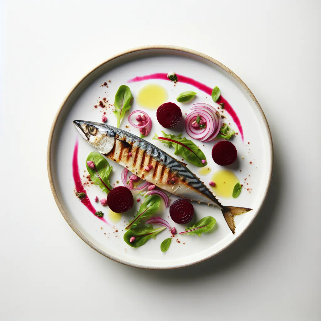 Grilled Mackerel with Beetroot and Horseradish Salad
