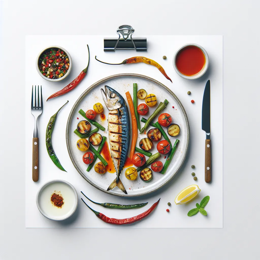 Spicy Grilled Mackerel with Roasted Vegetables