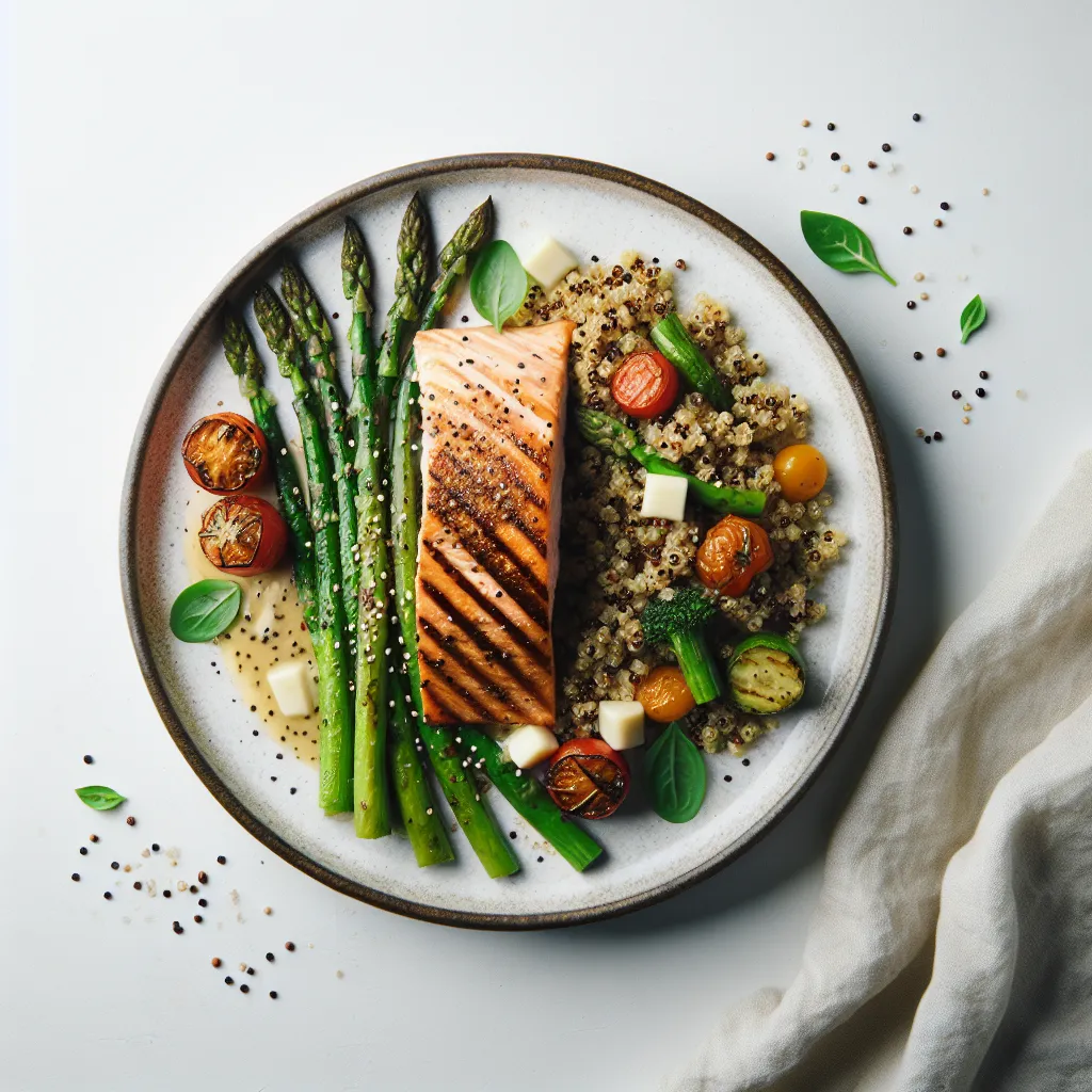 Grilled Salmon with Quinoa and Asparagus
