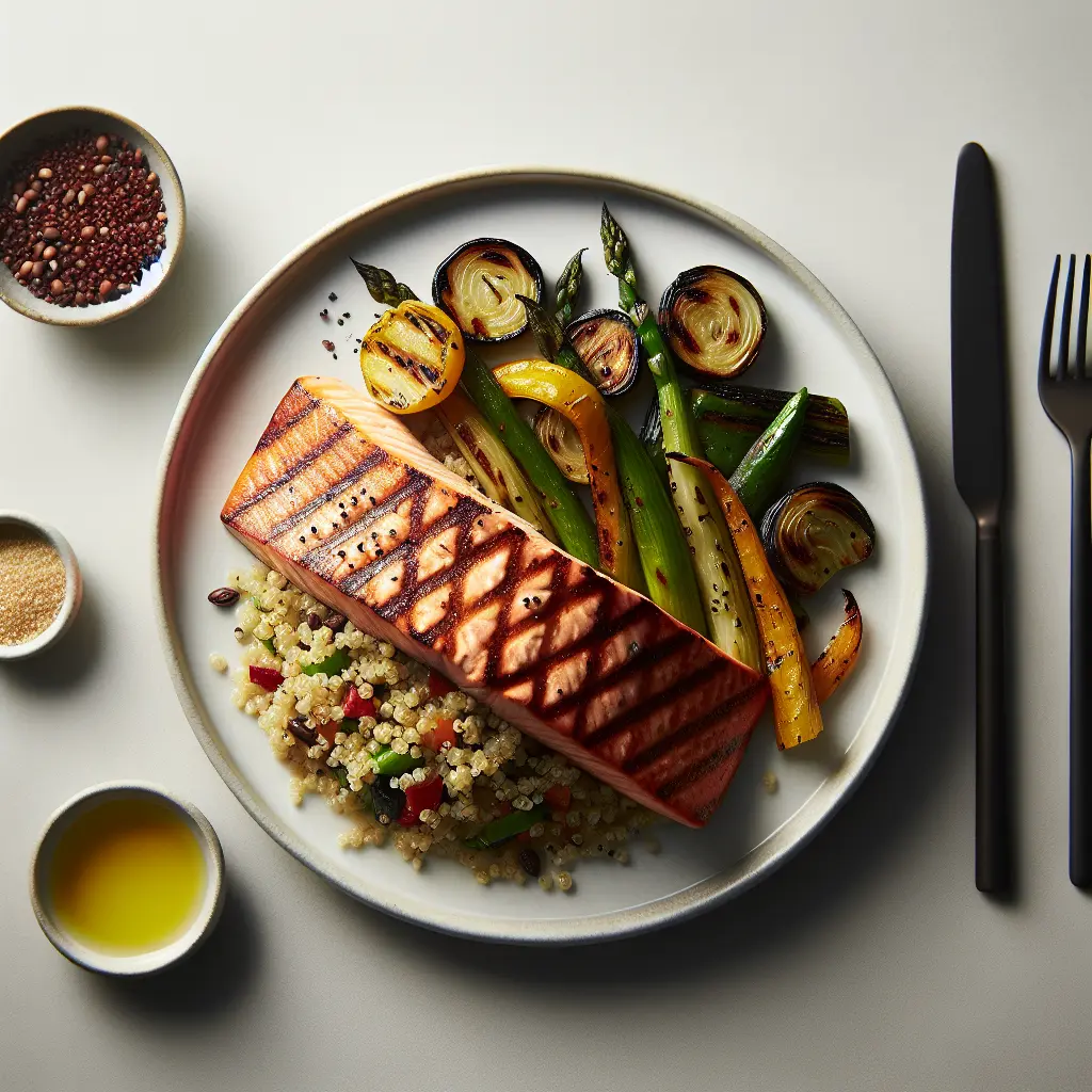 Grilled Salmon with Quinoa and Roasted Vegetables
