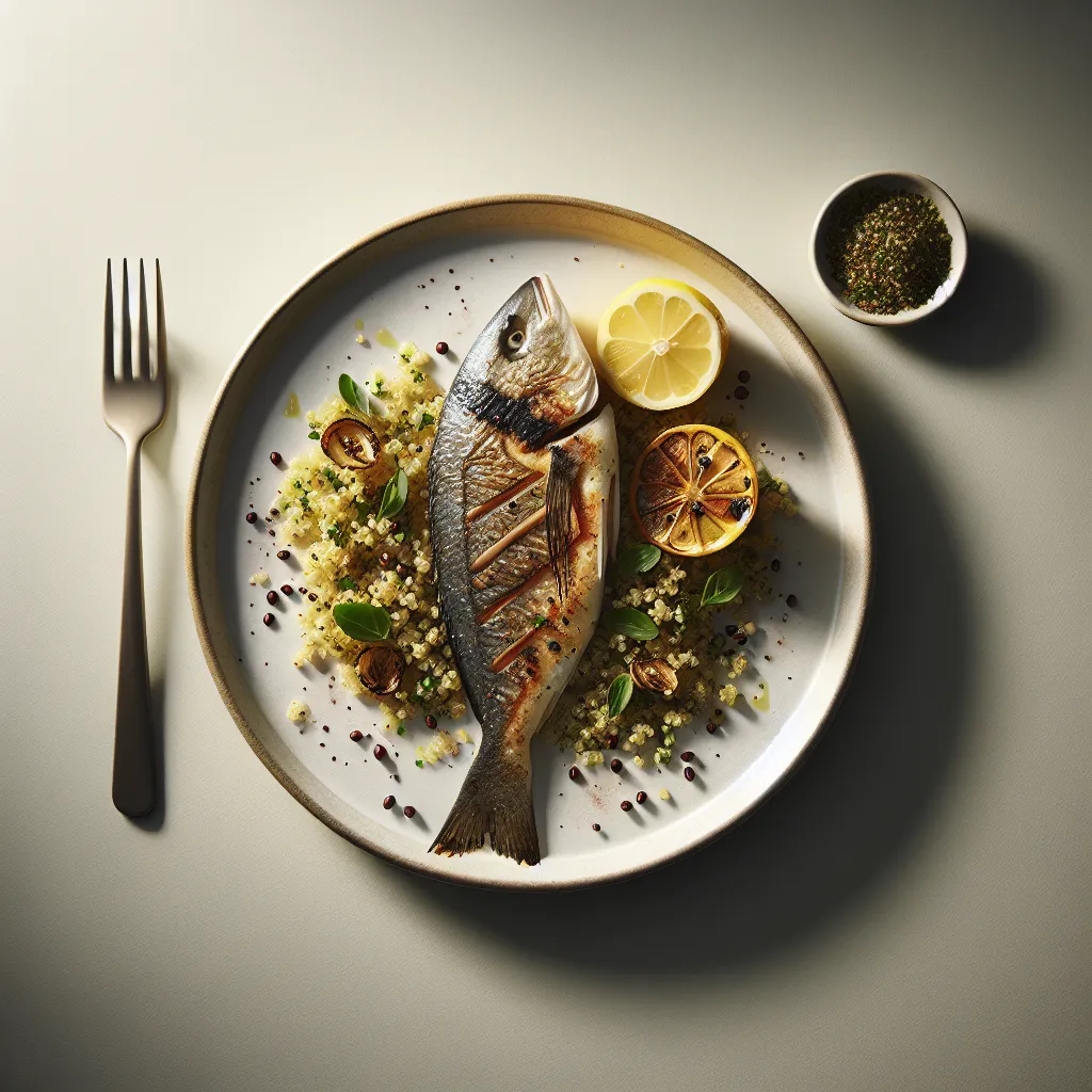 Grilled Sea Bream with Lemon and Herb Quinoa