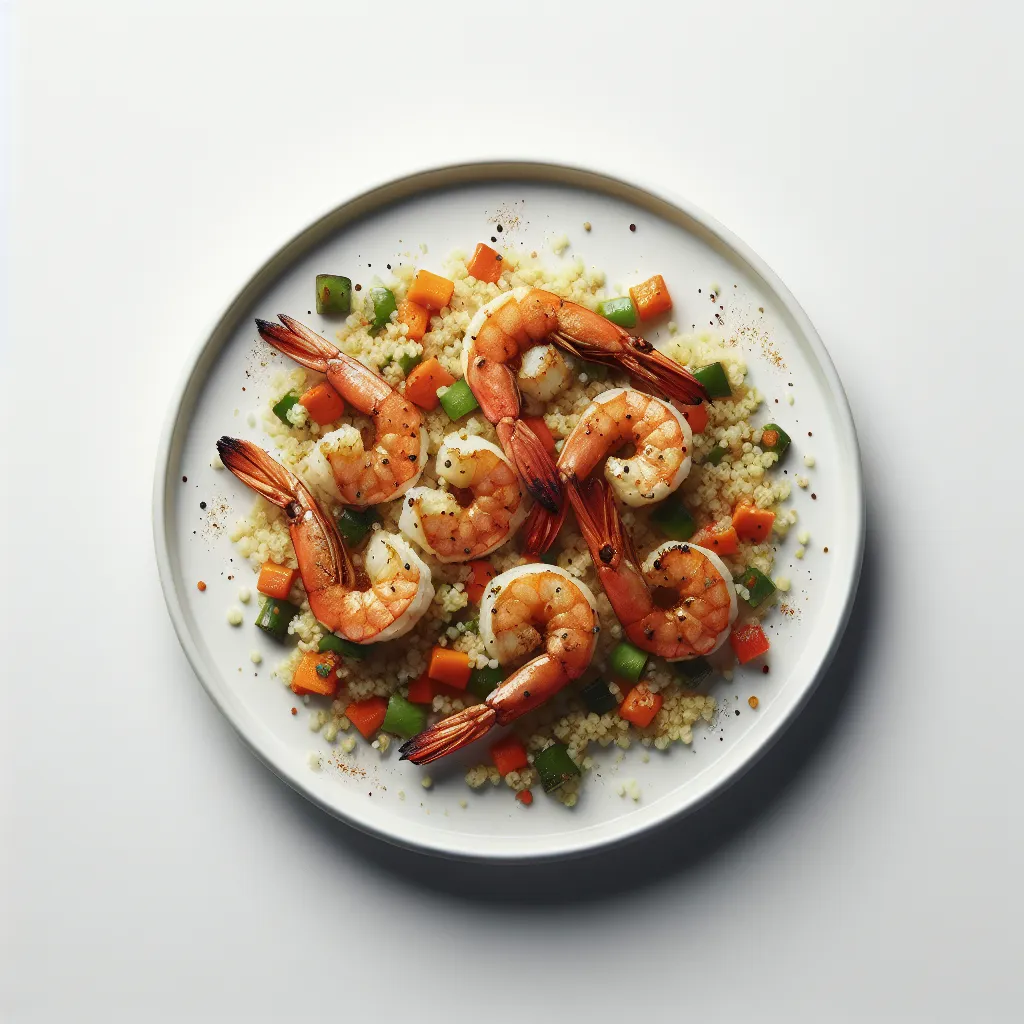 Spicy Grilled Shrimp with Vegetable Couscous