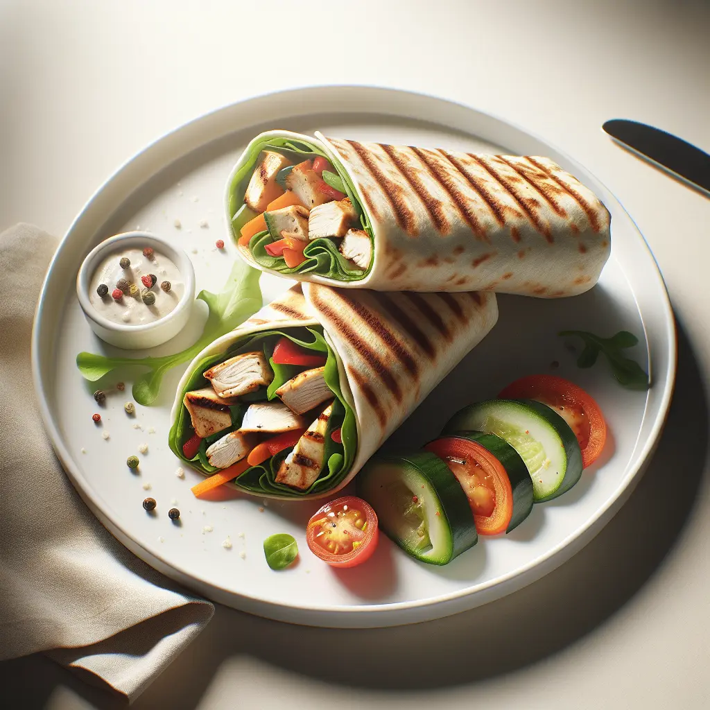 Grilled Vegetable and Chicken Wrap