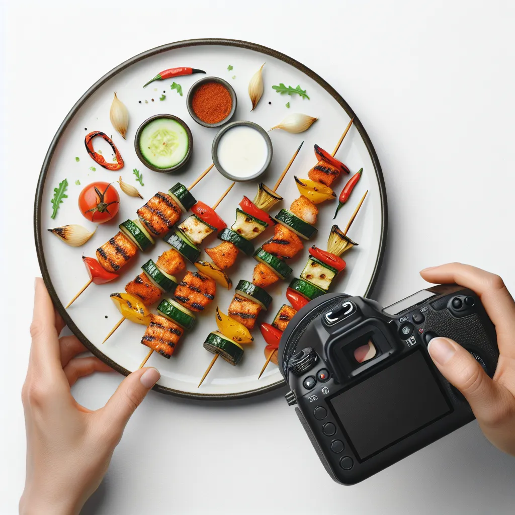 Spicy Grilled Vegetable and Fish Skewers