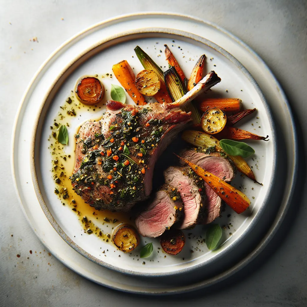Herb-Crusted Lamb with Roasted Root Vegetables