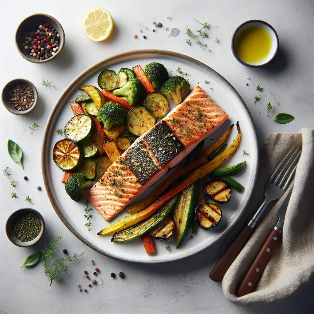 Italian Herb-Crusted Salmon with Roasted Vegetables