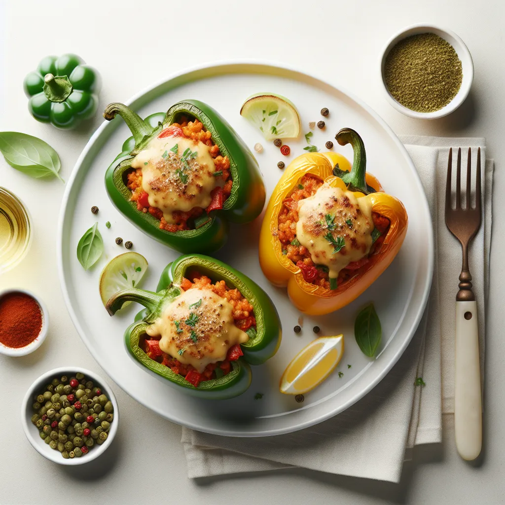 High-Protein Vegetarian Stuffed Bell Peppers